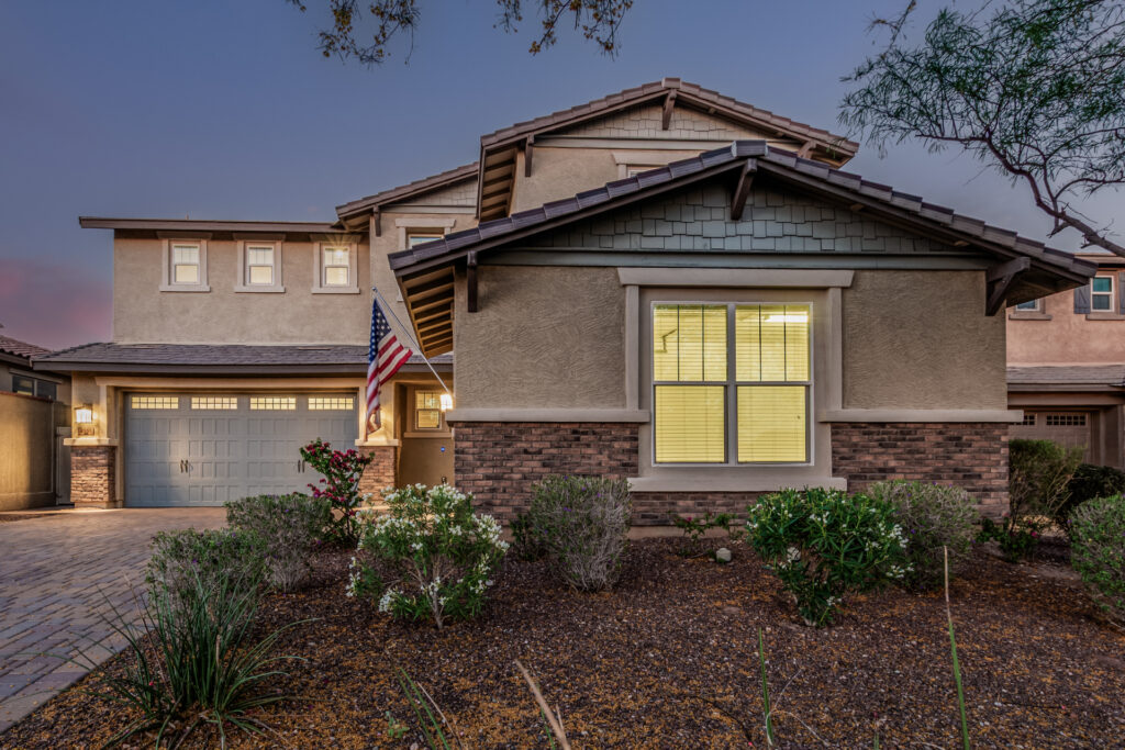 Single-family home in the Phoenix West Valley Buckeye AZ (Verrado) purchased with a VA loan near Luke Air Force Base then stacked. 