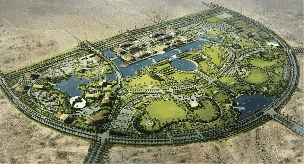 Aerial view of Teravalis master-planned community in Buckeye AZ — fast-growing West Valley area for new construction near Luke AFB.
