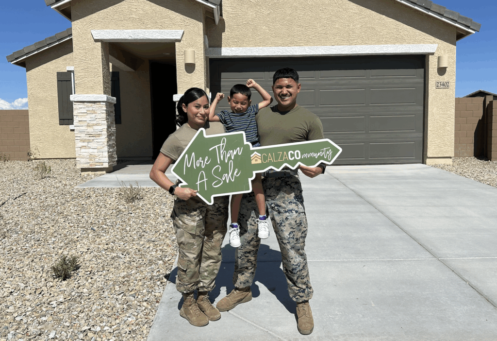 Military family using their VA home loan to purchase a home near Luke AFB in the Phoenix West Valley.