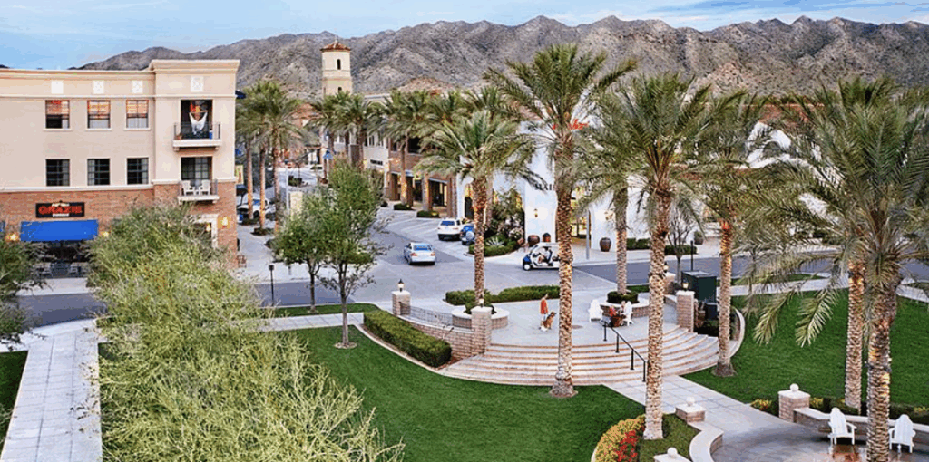 Verrado Buckeye AZ front-porch neighborhood with tree-lined streets and community amenities near Luke AFB