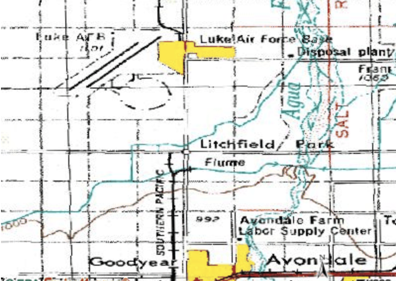 Litchfield Park vs Goodyear vs Avondale map near Luke Air Force Base Arizona