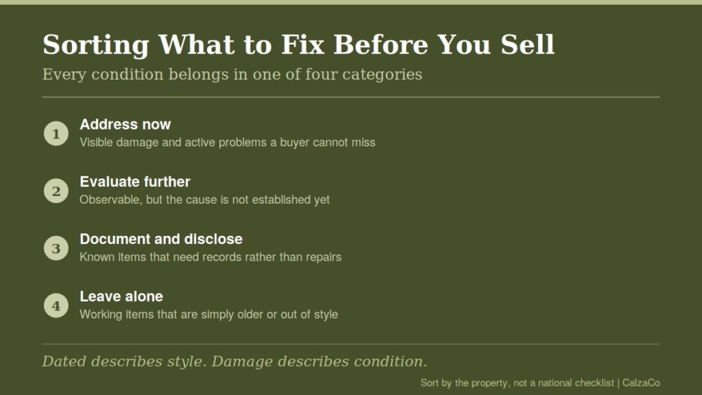 Four categories for sorting what to fix before selling a West Valley Phoenix home